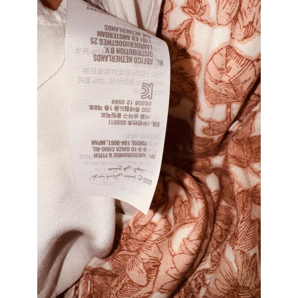Abercrombie & Fitch Boho Linen Blend Floral V-Neck Maxi Dress Large Cottagecore